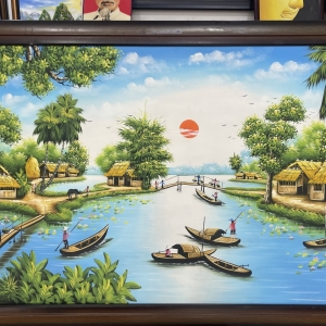 Sơn dầu nổi đồng quê